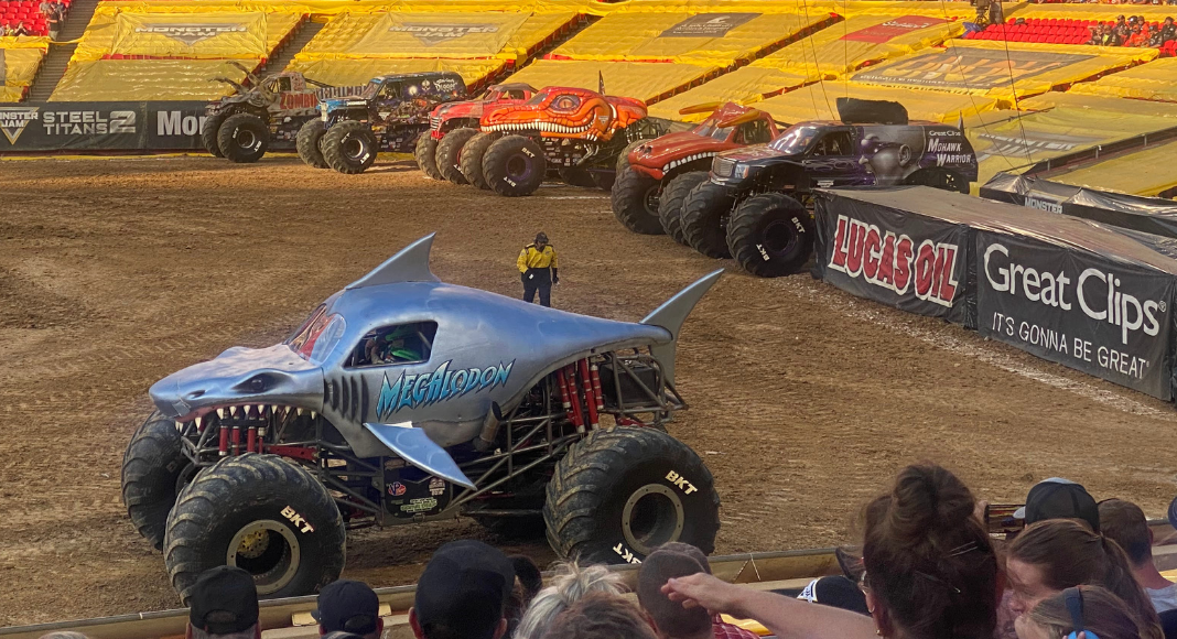 monster jam truck in arena